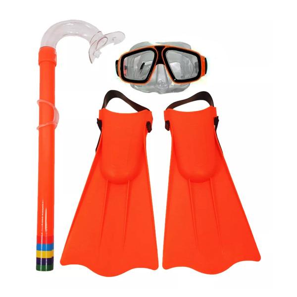 Imagem de Kit Mergulho Completo Infantil Máscara Snorkel Pé De Pato