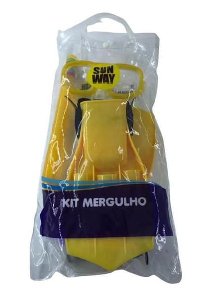 Imagem de Kit Mergulho Infantil 3 Peças Silicone Sunway - Amarelo