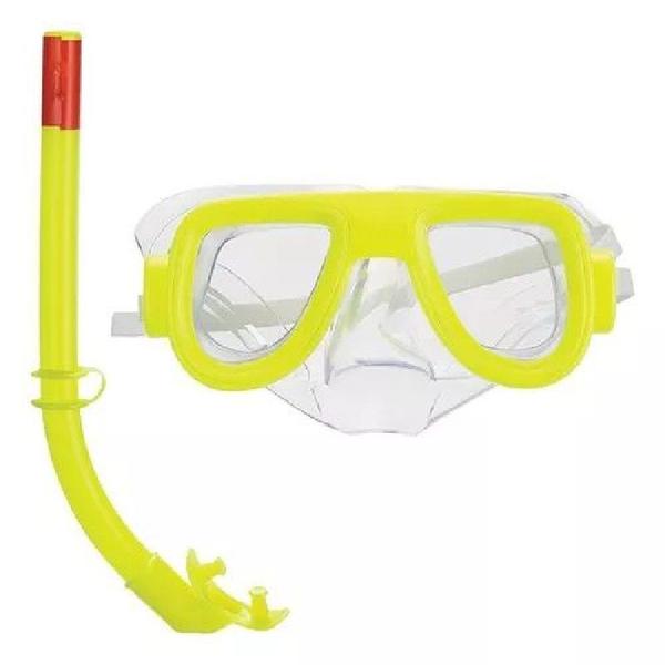 Imagem de Kit Mergulho Infantil Mascara e Snorkel Amarelo 