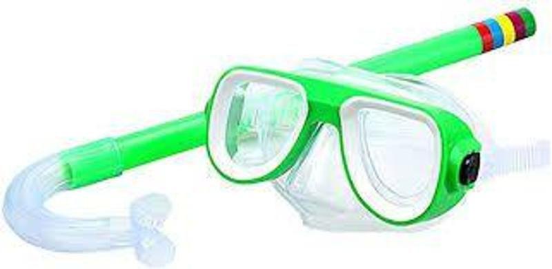 Imagem de Kit Mergulho Infantil Snorkel + Óculos Banho Piscina Verde