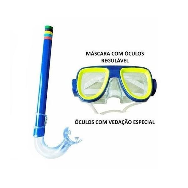 Imagem de Kit Mergulho Snorkel Óculos Piscina Banho Praia Infantil