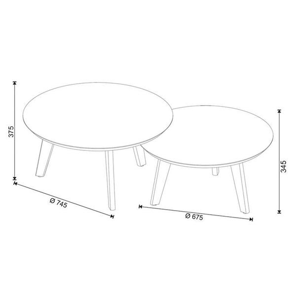 Imagem de Kit Mesa de Centro Classic Redonda Off White - Imcal