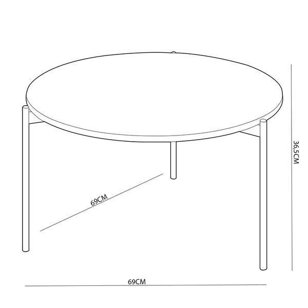 Imagem de Kit Mesa de Centro Redonda Ellie e Mesa de Centro Trina D05 Off White Quartzo - Lyam Decor