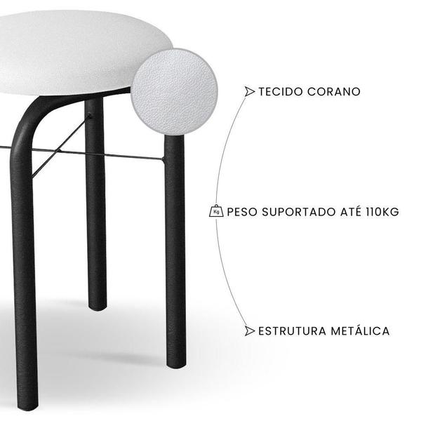 Kit Mesa De Cozinha 120Cm 4 Banquetas F02 Castanho/Branco - MPOZENATO Imagem de Kit Mesa De Cozinha 120Cm 4 Banquetas F02 Castanho/Branco