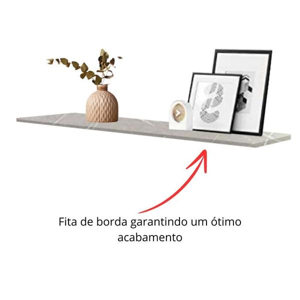 Imagem de Kit Mesa de Estudos com Prateleira Stan Office Industrial Ferro Cinza MDF Marmorizado Cinza - Ahz Móveis