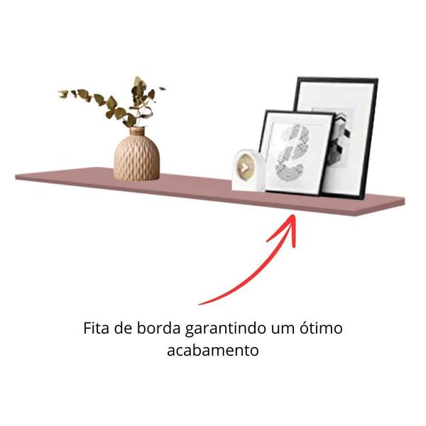 Imagem de Kit Mesa de Estudos com Prateleira Zurik Office Industrial Ferro Branco MDF Rosa - Ahz Móveis