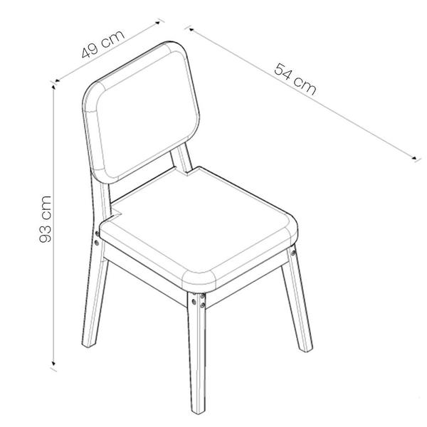 Imagem de Kit Mesa de Jantar Paris 120x90 e 4 Cadeiras Paris em Linho