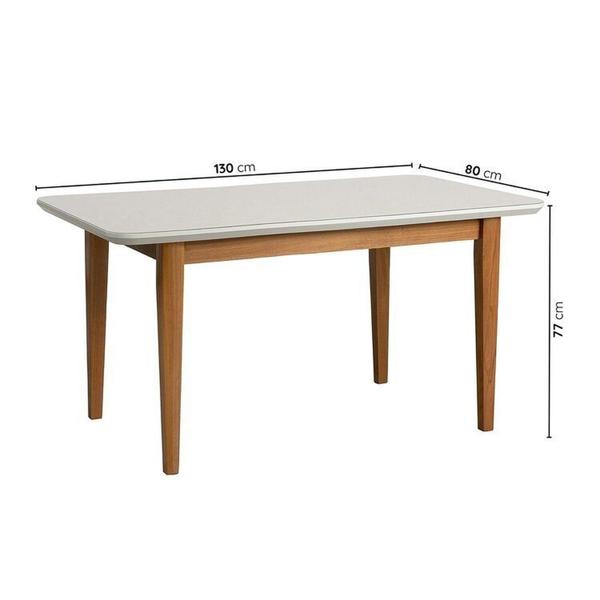 Imagem de Kit Mesa de Jantar Tangará 130cm e 4 Cadeiras Pitanga Cabecasa Madeiramadeira Caramelo/Offwhite/Verde