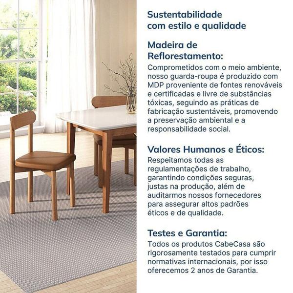 Imagem de Kit Mesa de Jantar Tangará 130cm e 4 Cadeiras Pitanga Cabecasa Madeiramadeira Caramelo/Offwhite