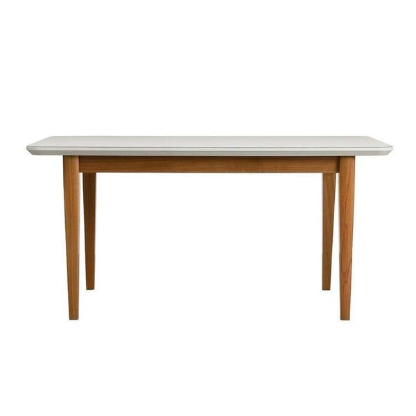 Imagem de Kit Mesa de Jantar Tangará 160cm e 4 Cadeiras Pitanga Cabecasa Madeiramadeira Caramelo/Offwhite/Cinza