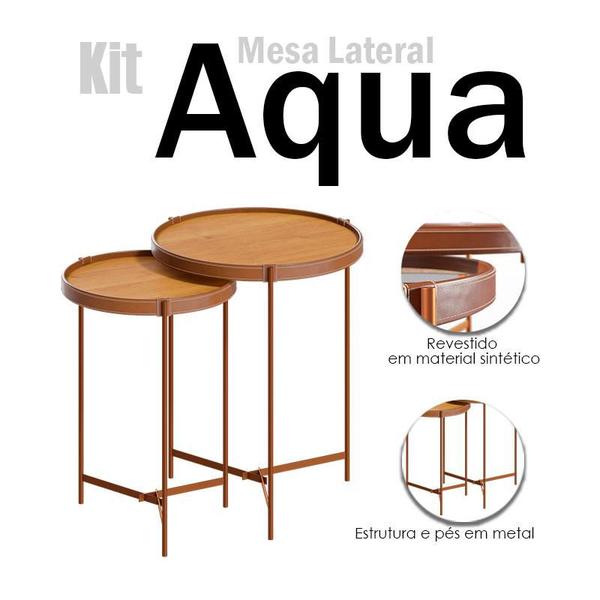 Imagem de Kit Mesa Lateral Aqua Nature Cobre - Imcal