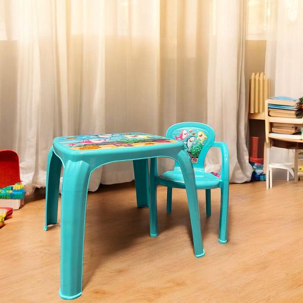 Imagem de Kit Mesa Mesinha 1 Cadeira Infantil Balde Pipoca e Copo 550ml Lanchar