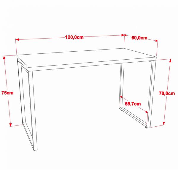 Imagem de Kit Mesa Para Escritório com Estante 4 Prateleiras Industrial Form 120 cm Preto Onix - Lyam Decor