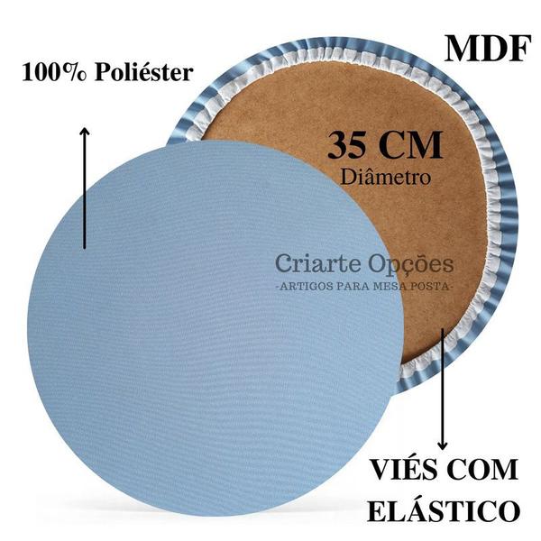 Imagem de Kit Mesa Posta 04 Capas de Sousplat 04 Guardanapos de tecido 40x40cm 04 Anéis Argola Porta Guardanapo