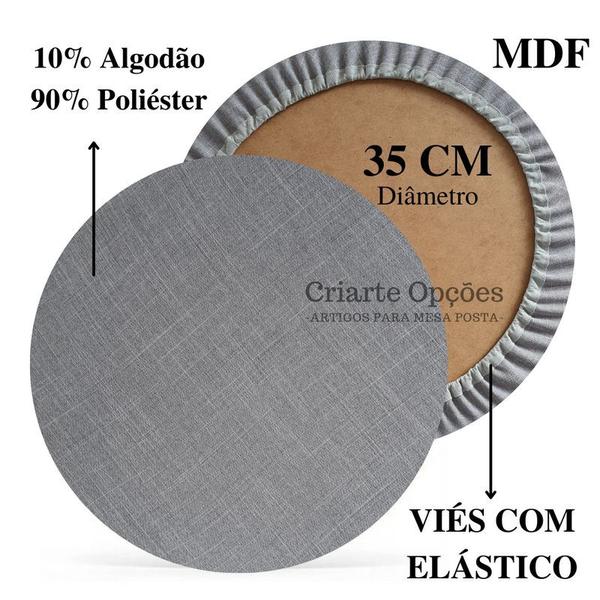 Imagem de Kit Mesa Posta 06 Capas de Sousplat 06 Guardanapos de tecido 40x40cm 06 Anéis Argola Porta Guardanapo