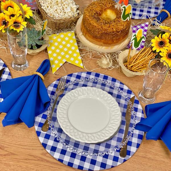 Imagem de Kit Mesa Posta Capa para supla 35cm Festa Junina com Guardanapo e Porta Guardanapo Decoração