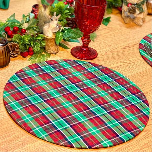 Kit Mesa Posta Completo Sousplat Jantar de Natal Natalino Verde Vermelho - MUMUDECOR Imagem de Kit Mesa Posta Completo Sousplat Jantar de Natal Natalino Verde Vermelho