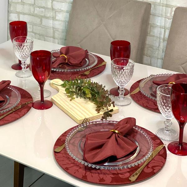Kit Mesa Posta Sousplat Completo Jacquard Promocional Oferta - MUMUDECOR Imagem de Kit Mesa Posta Sousplat Completo Jacquard Promocional Oferta