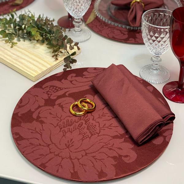 Kit Mesa Posta Sousplat Completo Jacquard Promocional Oferta - MUMUDECOR Imagem de Kit Mesa Posta Sousplat Completo Jacquard Promocional Oferta