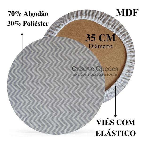 Imagem de Kit Mesa Posta Sousplat MDF 06 Capas Várias Cores + 06 Bases