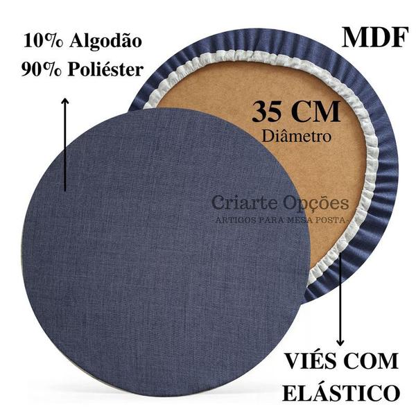 Imagem de Kit Mesa Posta Sousplat MDF 06 Capas Várias Cores + 06 Bases