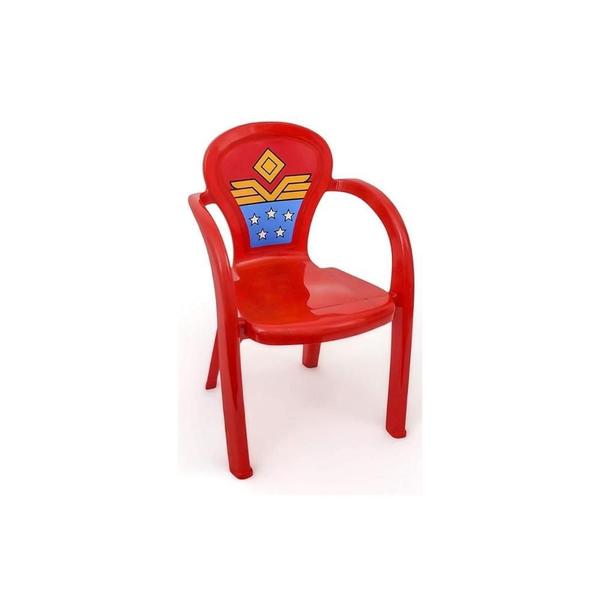 Imagem de Kit Mesa Rosa e 1 Cadeira Infantil Vermelha Guerreira Usual