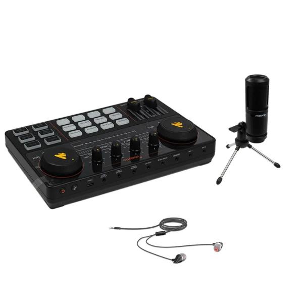 Imagem de Kit Mesa Som Mixer Microfone Maono Caster Lite Stream Podcast Youtube Efeitos