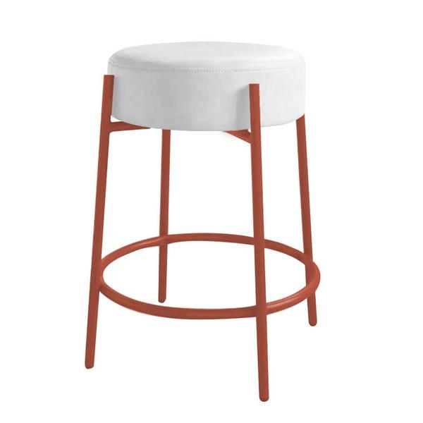 Imagem de Kit Mesa Suspensa de Parede Fixa MDF Verde Oliva + 1 Banqueta Sintra Ferro Rose Gold Suede Branco - Ahazzo Móveis