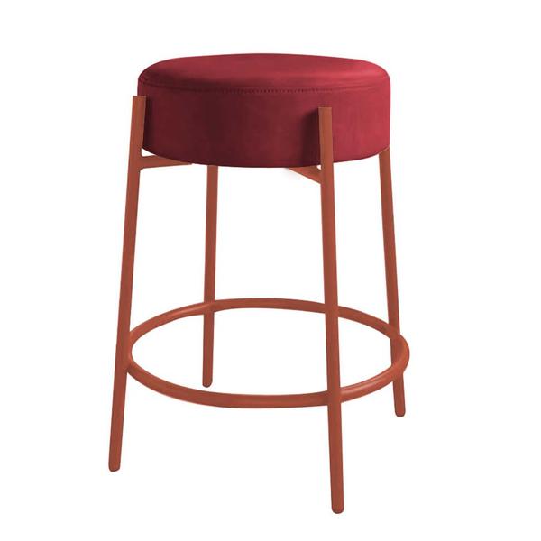 Imagem de Kit Mesa Suspensa de Parede Fixa MDF Verde Oliva + 2 Banquetas Sintra Ferro Rose Gold Suede Vermelho - Ahazzo Móveis