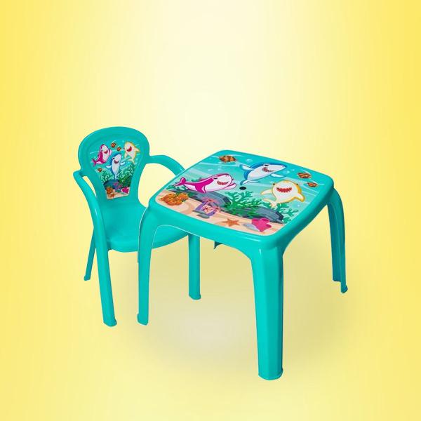 Imagem de Kit Mesinha + Uma Cadeira Infantil Decorada P/ Atividades