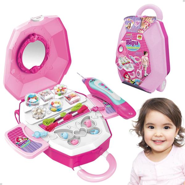 Imagem de Kit Miçanga Maletinha 2 em 1 Cabelos Pulseira Terere Meninas