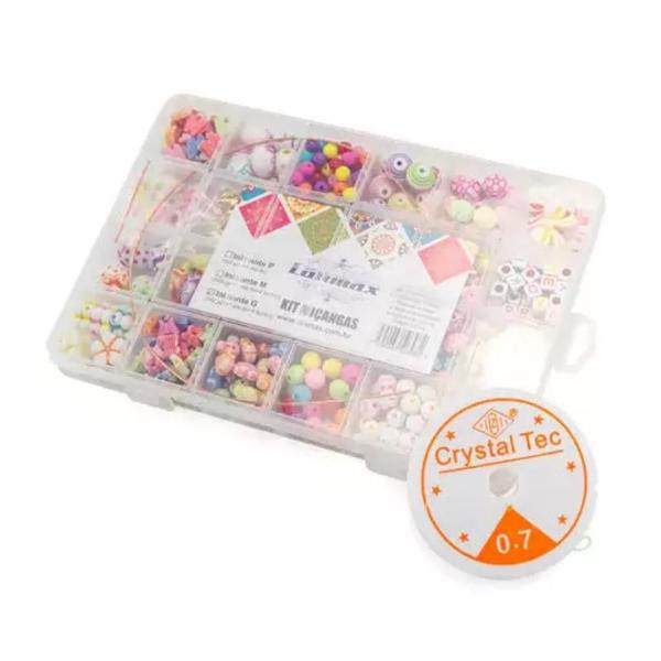 Kit Miçanga P/ Pulseira Colar Infantil 550 Peças + 4 Fechos - Lanmax Imagem de Kit Miçanga P/ Pulseira Colar Infantil 550 Peças + 4 Fechos