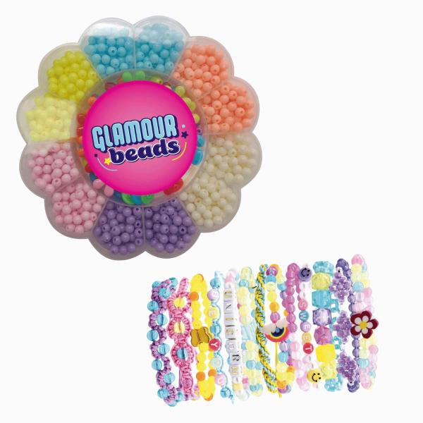 Imagem de Kit Miçangas Glamour Beads Estojo Flor Maleta Toyng 51776