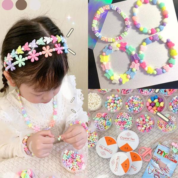 Kit Miçangas Infantil Coloridas Pulseira Lanmax 357Pçs M Imagem de Kit Miçangas Infantil Coloridas Pulseira Lanmax 357Pçs M