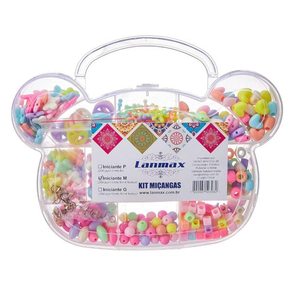 Kit Miçangas Infantil Coloridas Pulseira Lanmax 357Pçs M Imagem de Kit Miçangas Infantil Coloridas Pulseira Lanmax 357Pçs M