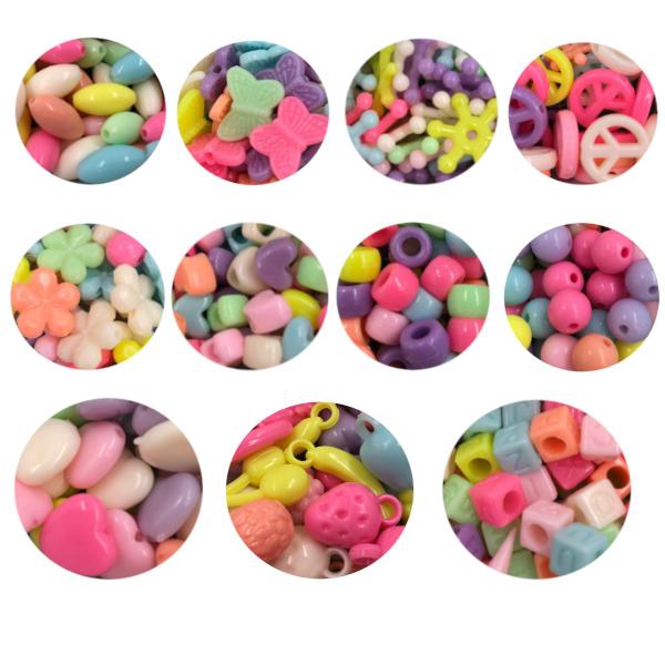 Kit Miçangas Infantil Coloridas Pulseira Lanmax 357Pçs M Imagem de Kit Miçangas Infantil Coloridas Pulseira Lanmax 357Pçs M