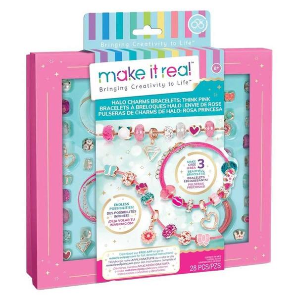 Imagem de Kit Miçangas Multikids 28Pçs Make It Real Think Pink BR2004