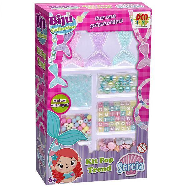 Imagem de Kit Miçangas para Bijuterias Biju Collection KIT Sereia POP TREND DM TOYS DMT6534