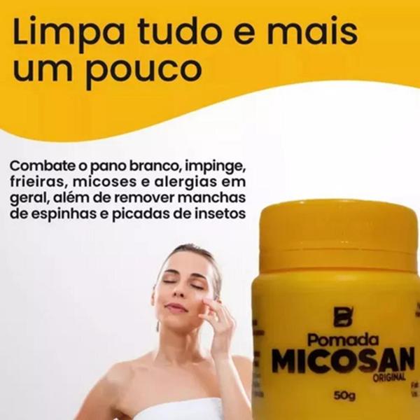 Imagem de kit Micosan 2 Pomadas  mais 1 Sabonete em Barra mais 1 Sabonete Liquido Micosan