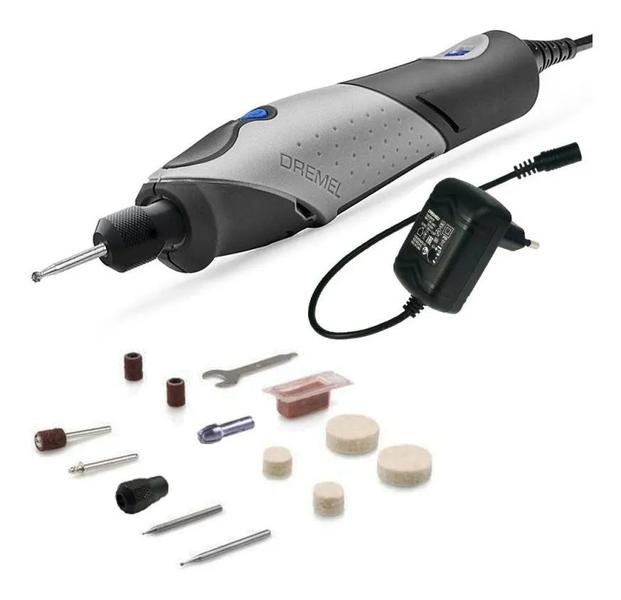 Imagem de Kit Micro Retífica C/11 Acessórios Stylo+ Dremel Bivolt 2050 F0132050NG