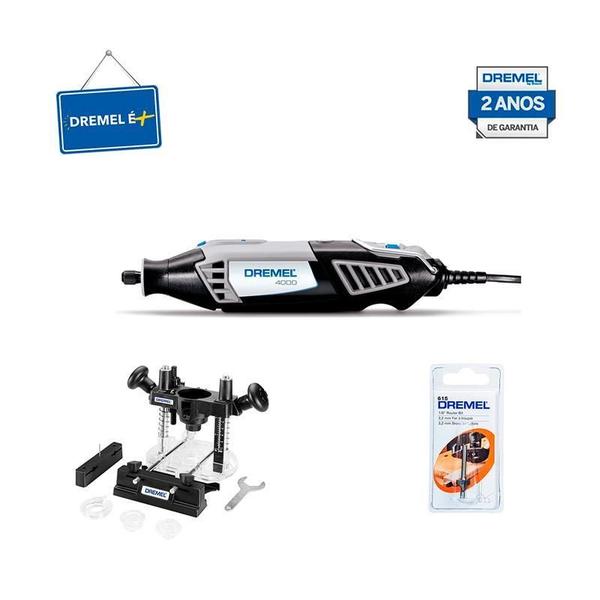 Imagem de Kit Micro Retifica Dremel 4000 220V + Suporte Tupia Imersao