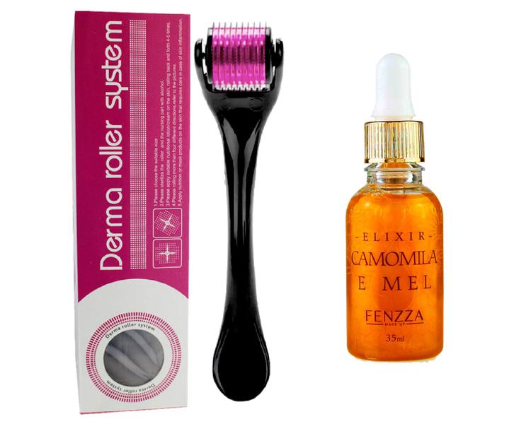 Imagem de Kit Microagulhamento: Dermaroller Profissional + Sérum Elixir Camomila & Mel (35ml) Fenzza