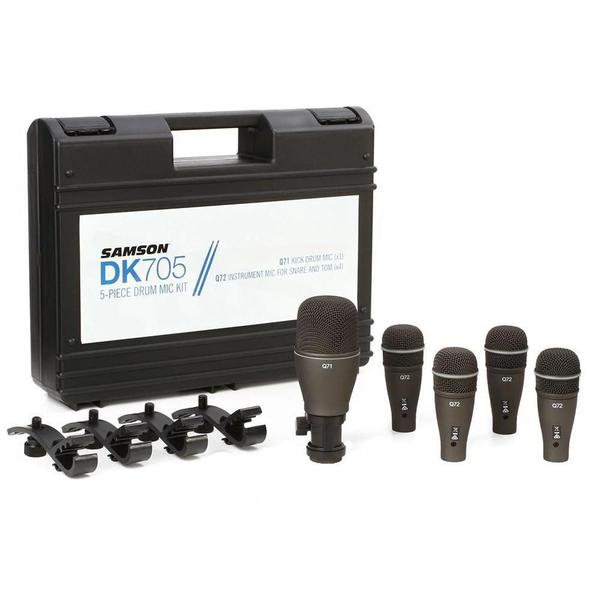 Imagem de Kit Microfone Bateria Samson DK705 05 Peças Clip Fixação