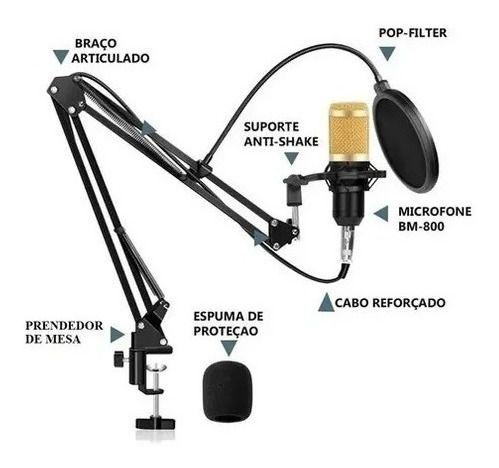 Imagem de Kit Microfone Profissional Podcast Condensador Bm800