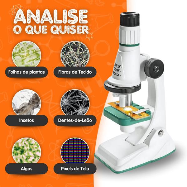 Imagem de Kit Microscópio Infantil Brinquedo De Cientista Educativo