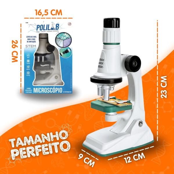 Imagem de Kit Microscópio Infantil Cientista Pedagógico Zoom 1200x