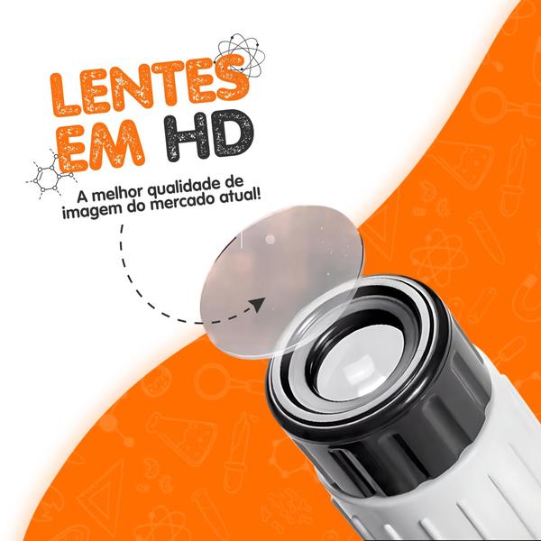 Imagem de Kit Microscópio Infantil Cientista Pedagógico Zoom 1200x