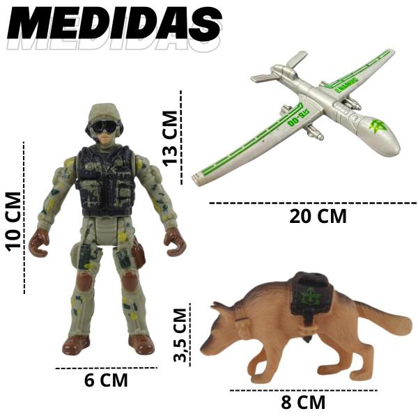 Imagem de  Kit militar base Operações combate Brinquedo infantil drone