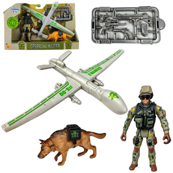 Imagem de  Kit militar base Operações combate Brinquedo infantil drone