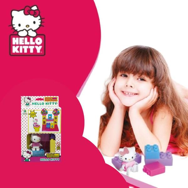 Imagem de Kit Minha Mesinha e PlaySet Hello Kitty Blocos com Cadeirinha